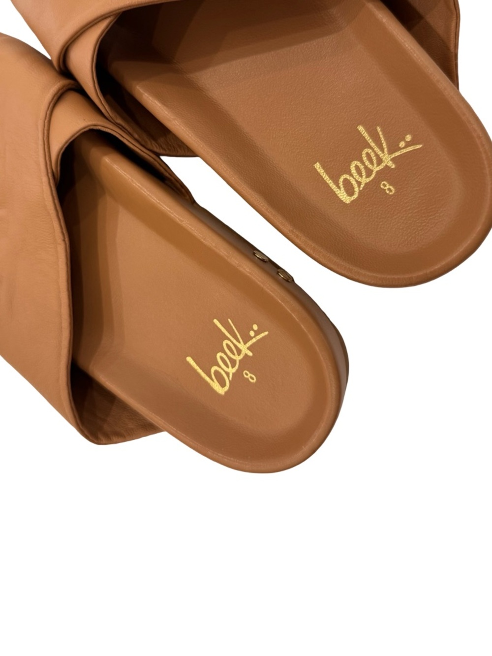 beek Tan Leather Crisscross Slip-On Mules - Picture 2 of 6